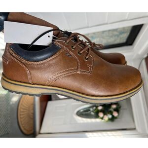 3 IZOD Men’s Brown Memory Foam Dress Shoes – two Size 8s & one Size 9